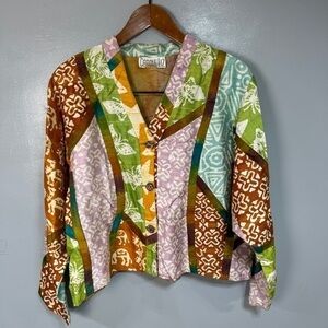 Vintage Carole Liz Silk Jacket sz L # D342
